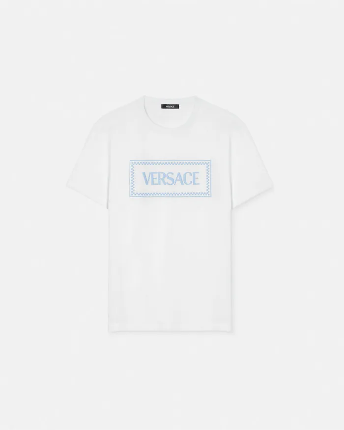 Versace TShirts and Polos Men Embroidered 03990s Vintage Logo TShirt White