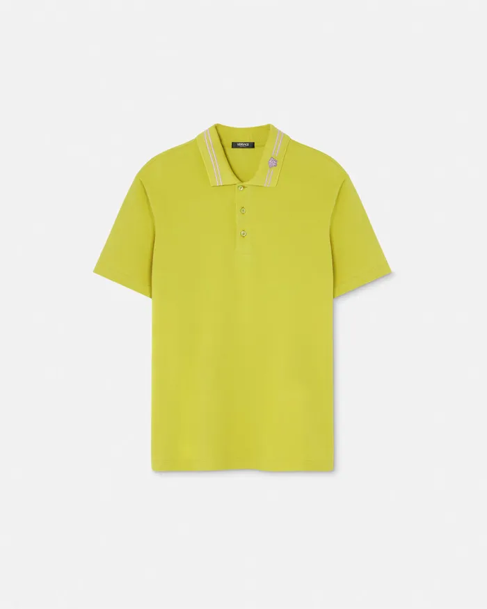 Versace TShirts and Polos Men Embroidered Medusa Polo Shirt Green