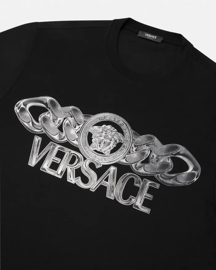 Versace TShirts and Polos Men Medusa On Chain TShirt Blackprint