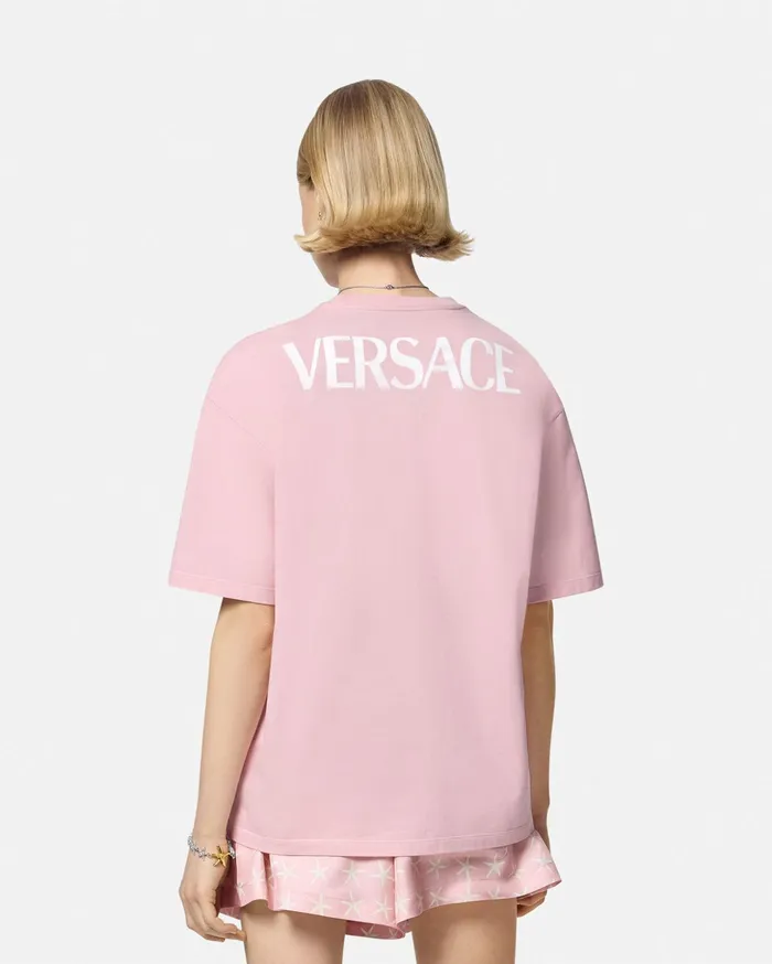 Versace TShirts and Sweatshirts Women Barocco Sea Oversized TShirt Pinkprint