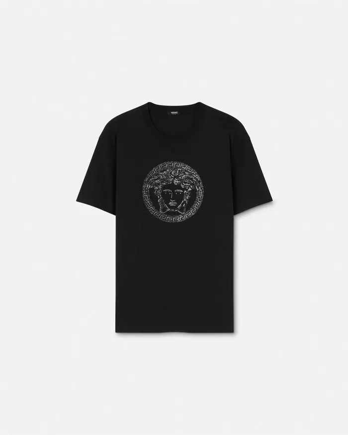Versace TShirts and Sweatshirts Women Embellished Medusa TShirt Black