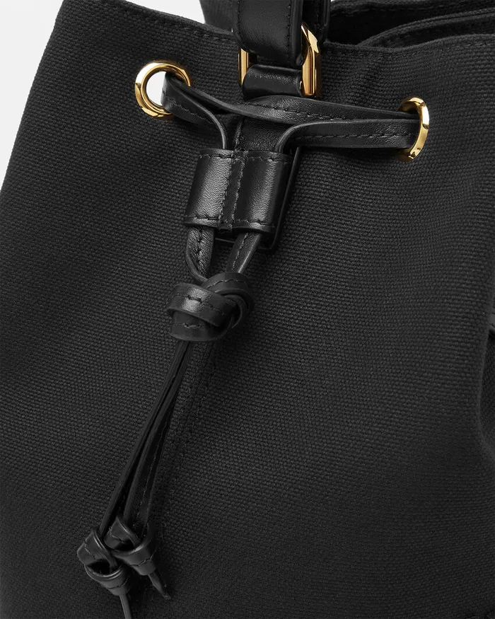 Versace Top Handle Women La Medusa Canvas Bucket Bag Blackgold