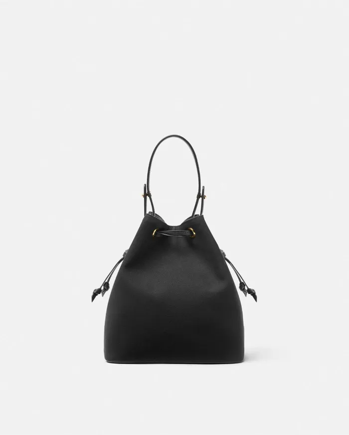 Versace Top Handle Women La Medusa Canvas Bucket Bag Blackgold