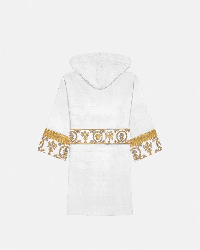Versace Underwear and Beachwear Kids I Baroque Bathrobe White