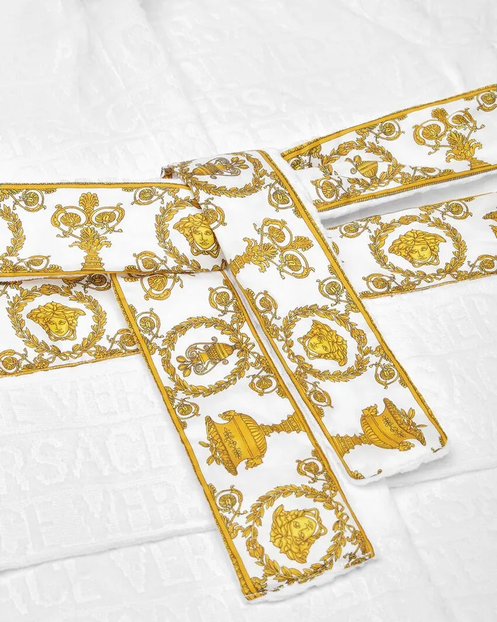 Versace Underwear and Beachwear Kids I Baroque Bathrobe White