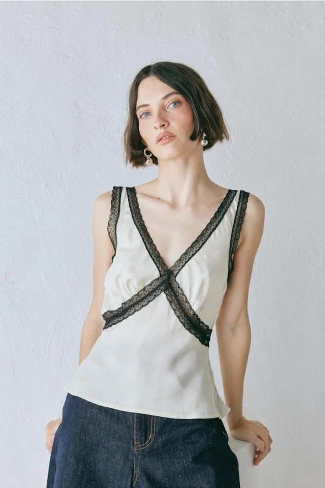 VRG GRL Andi Top Cream Women Sleeveless VRG GRL Andi Top Cream Women Sleeveless