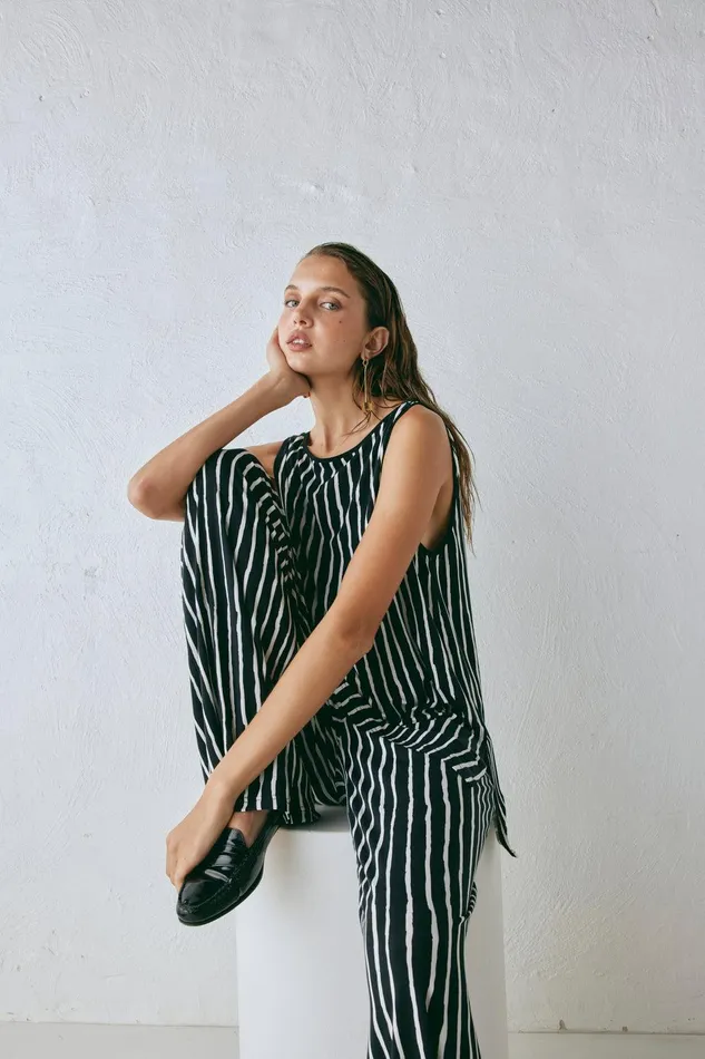 VRG GRL Aster Top Black Stripe Women Sets VRG GRL Aster Top Black Stripe Women Sets