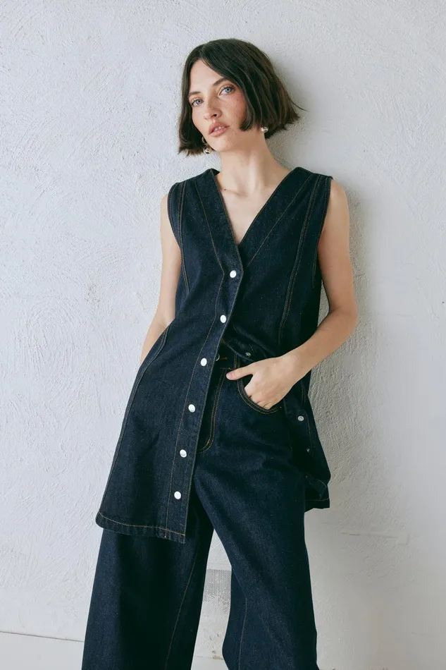 VRG GRL Aston Denim Mini Dress Indigo Women Mini Dresses
