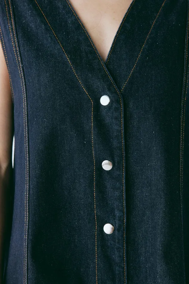 VRG GRL Aston Denim Mini Dress Indigo Women Mini Dresses