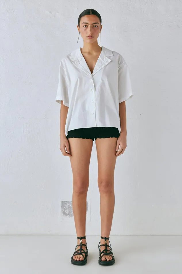 VRG GRL Cecile Shirt White Women Short Sleeve