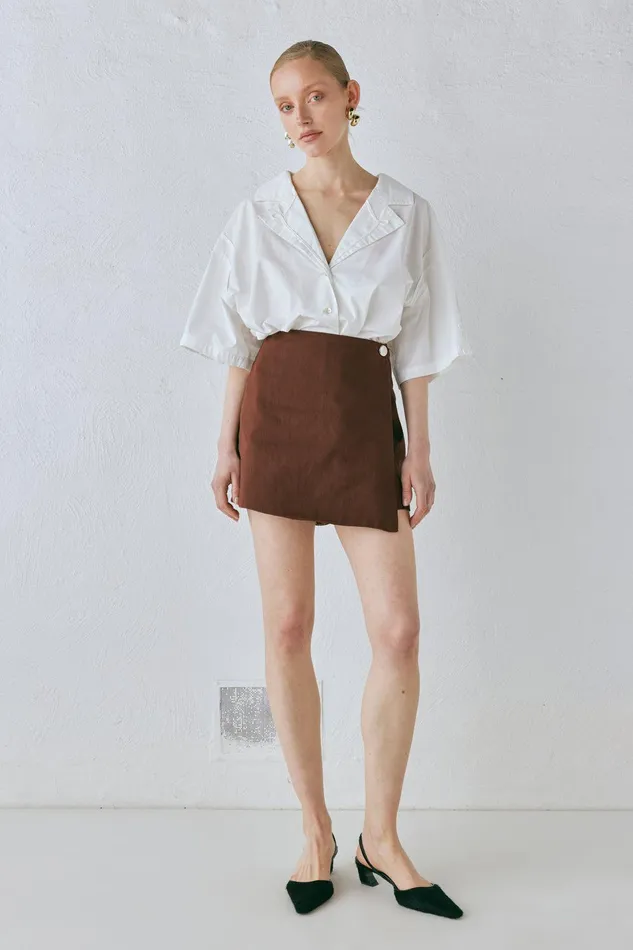 VRG GRL Cecile Shirt White Women Short Sleeve VRG GRL Cecile Shirt White Women Short Sleeve