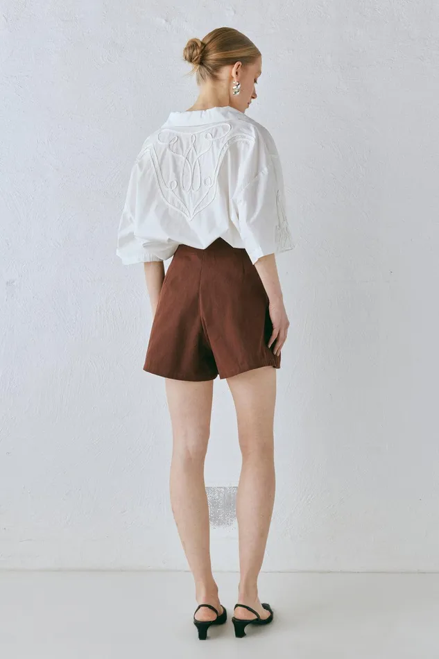 VRG GRL Cecile Shirt White Women Short Sleeve VRG GRL Cecile Shirt White Women Short Sleeve
