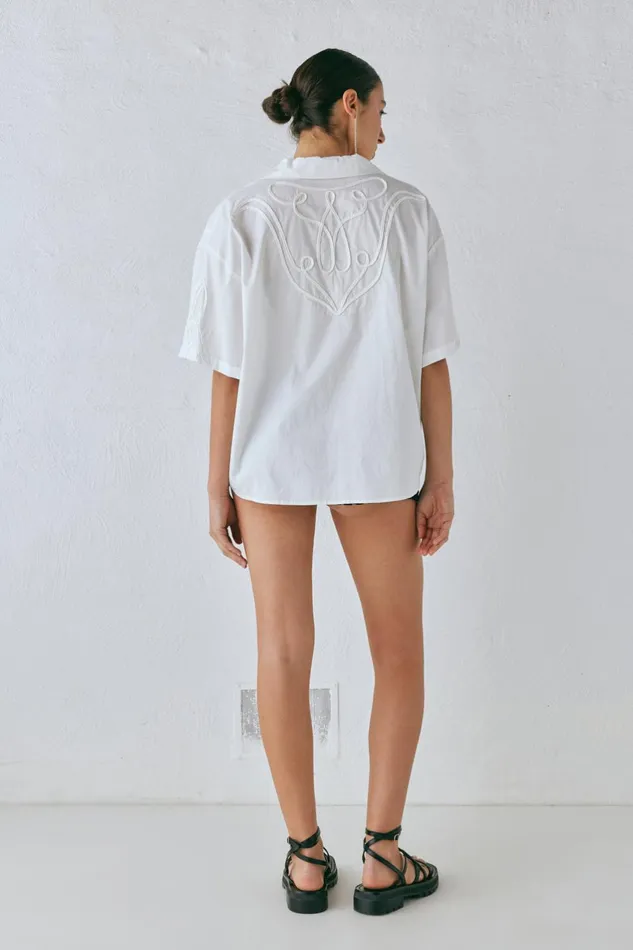 VRG GRL Cecile Shirt White Women Short Sleeve VRG GRL Cecile Shirt White Women Short Sleeve