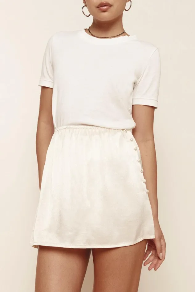 VRG GRL Freya Mini Skirt Cream Women Skirts