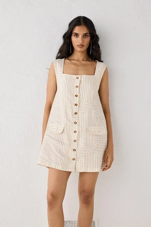 VRG GRL Heidi Linen Mini Dress Juno Women Mini Dresses