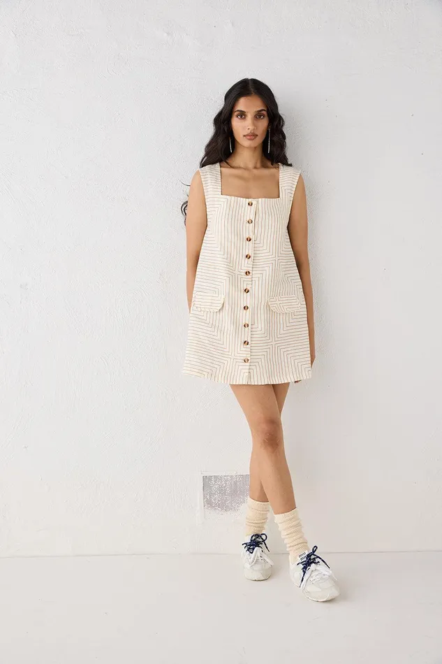 VRG GRL Heidi Linen Mini Dress Juno Women Mini Dresses