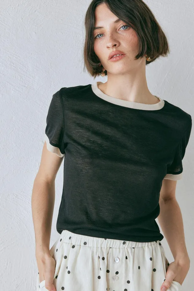 VRG GRL Lane Tee Black Women Short Sleeve