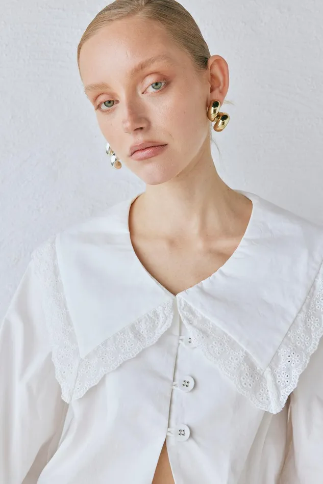 VRG GRL Mae Blouse White Women Long Sleeve VRG GRL Mae Blouse White Women Long Sleeve