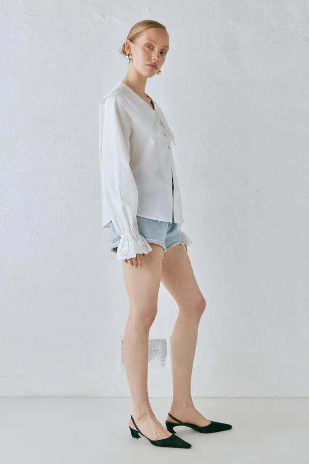 VRG GRL Mae Blouse White Women Long Sleeve VRG GRL Mae Blouse White Women Long Sleeve