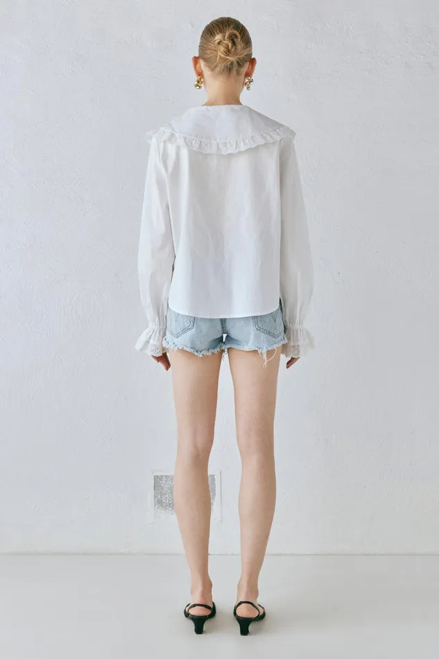 VRG GRL Mae Blouse White Women Long Sleeve VRG GRL Mae Blouse White Women Long Sleeve