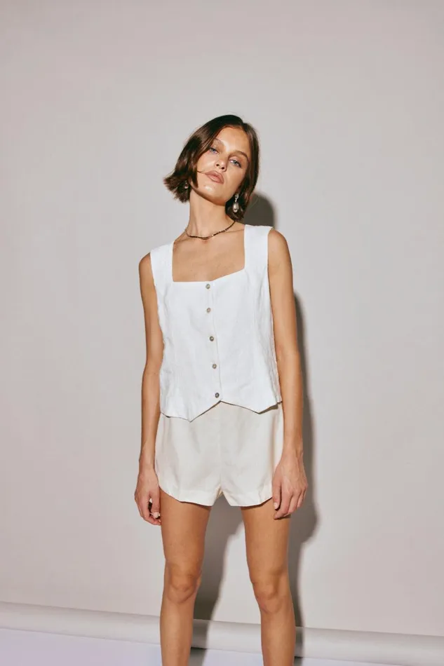 VRG GRL Mimi Top White Women Vests