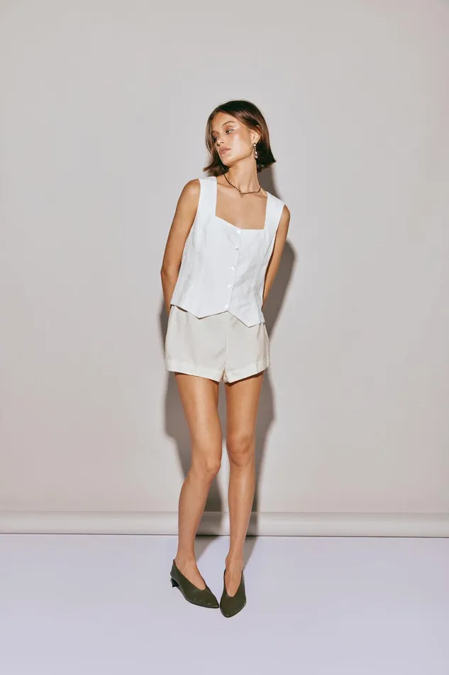 VRG GRL Mimi Top White Women Vests