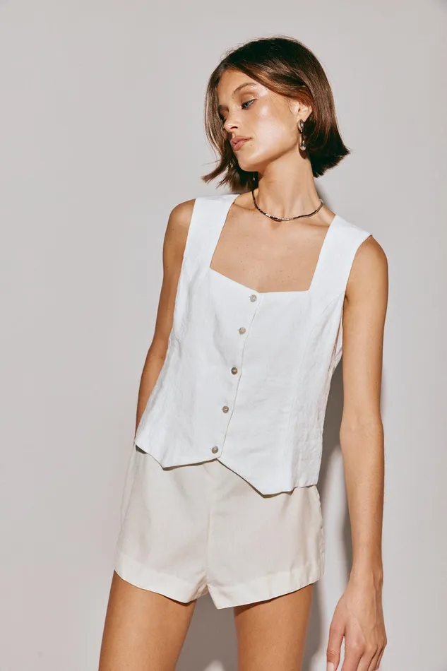 VRG GRL Mimi Top White Women Vests