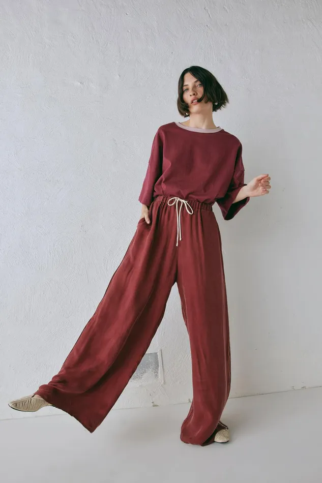 VRG GRL Moonscapes Pants Wine Women Pants