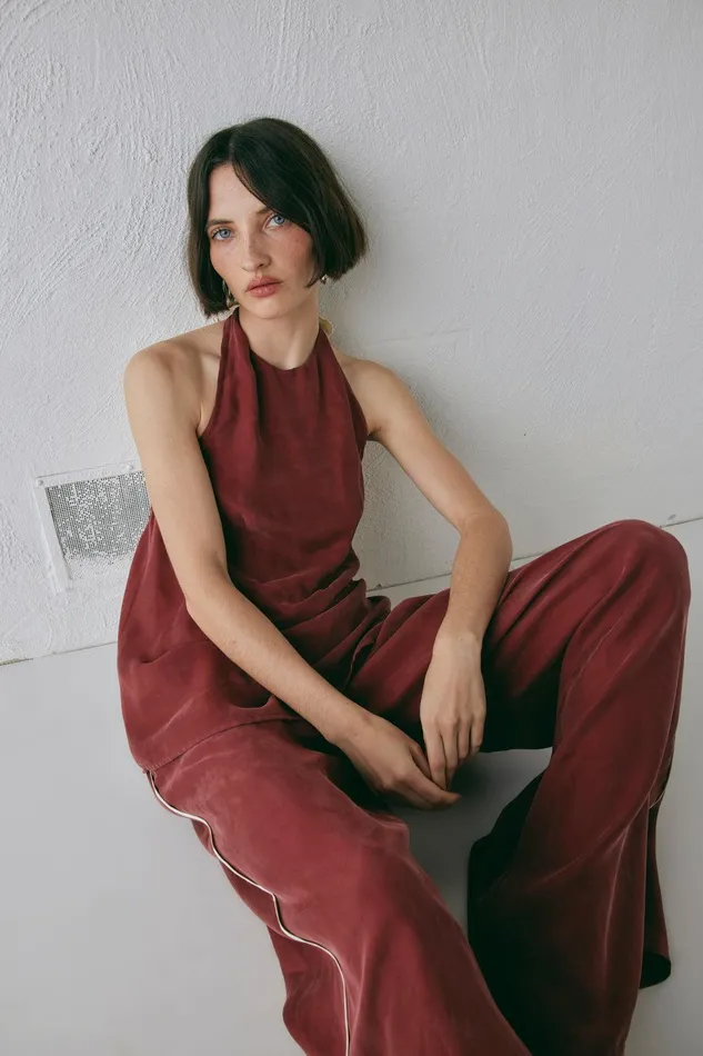 VRG GRL Moonscapes Pants Wine Women Pants VRG GRL Moonscapes Pants Wine Women Pants