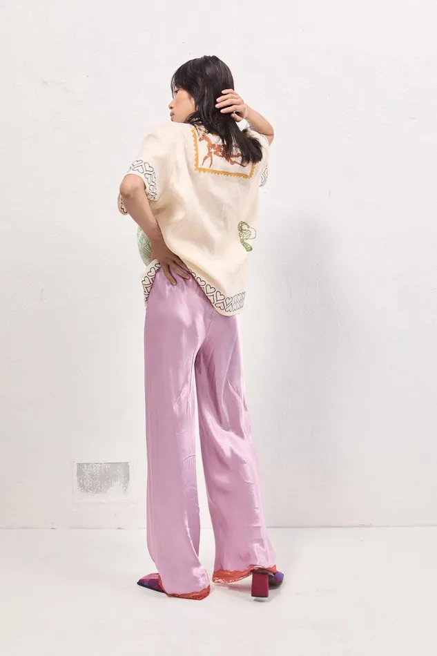VRG GRL Natalia Linen Shirt Cream Women Short Sleeve VRG GRL Natalia Linen Shirt Cream Women Short Sleeve
