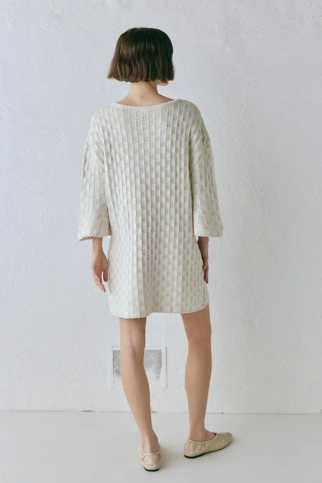 VRG GRL Pia Knit Tunic Cream Women Mini Dresses