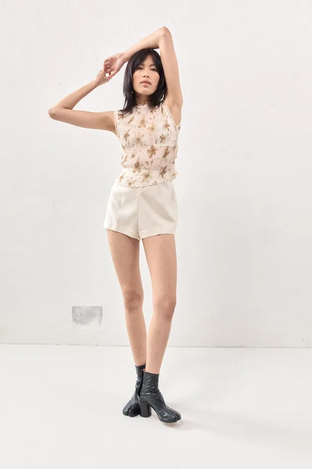 VRG GRL Retrofuture Top Tan Women Sleeveless