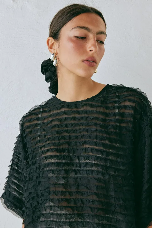 VRG GRL Reya Top Black Women Short Sleeve