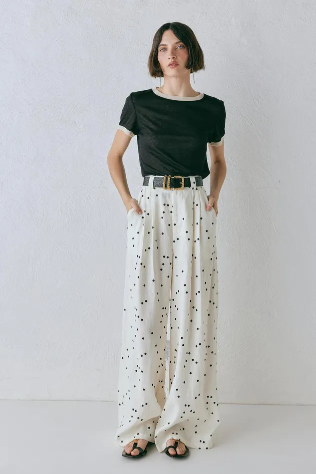 VRG GRL Skye Linen Pants Dot Women Sets VRG GRL Skye Linen Pants Dot Women Sets
