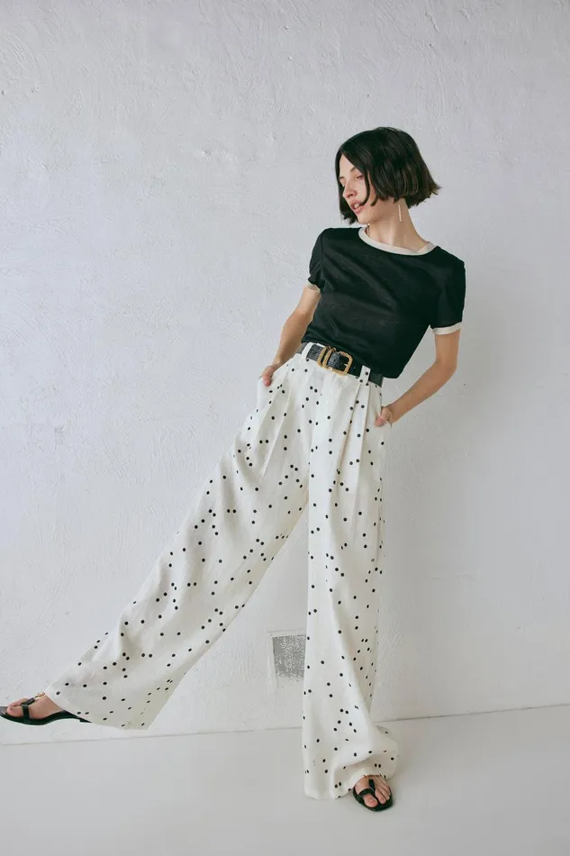 VRG GRL Skye Linen Pants Dot Women Sets VRG GRL Skye Linen Pants Dot Women Sets