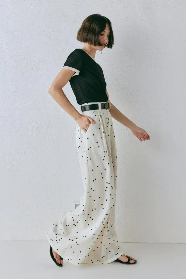 VRG GRL Skye Linen Pants Dot Women Sets VRG GRL Skye Linen Pants Dot Women Sets