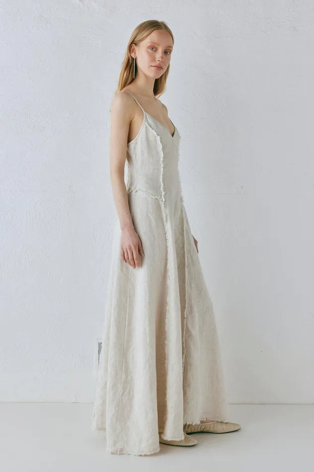 VRG GRL Thea Linen Maxi Dress Natural Women MidiMaxi Dresses VRG GRL Thea Linen Maxi Dress Natural Women MidiMaxi Dresses