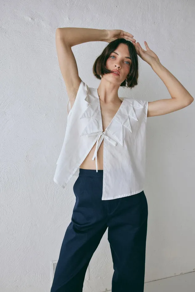 VRG GRL Zella Top White Women Sleeveless