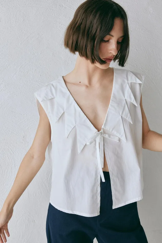 VRG GRL Zella Top White Women Sleeveless