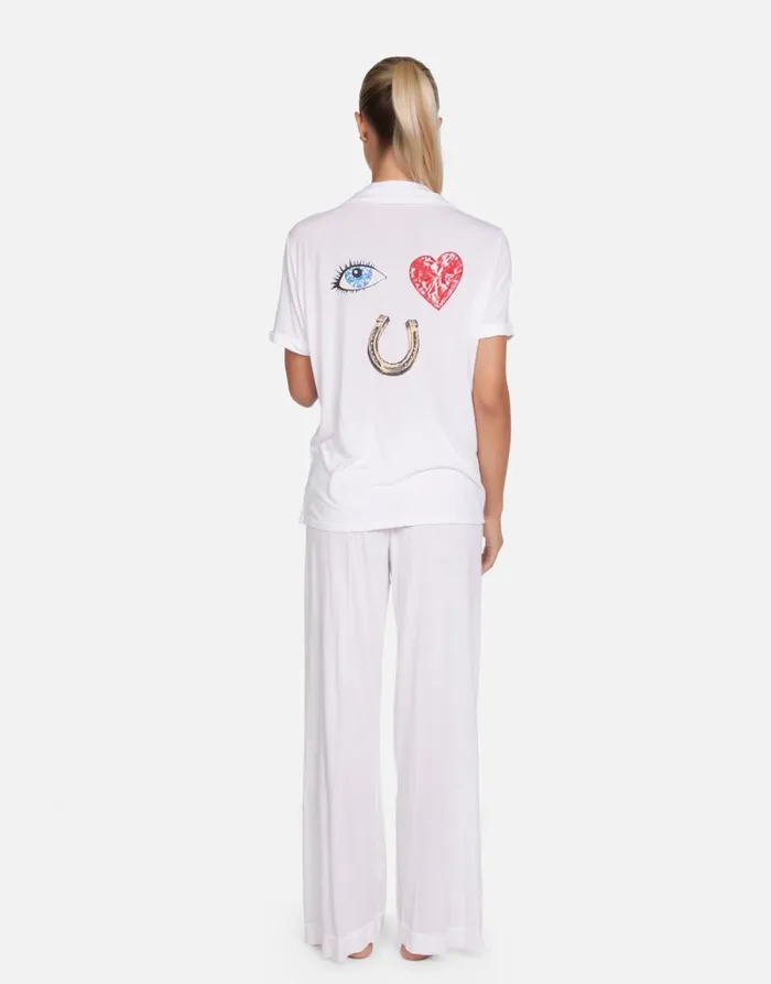 Waverly I Love U White Women039s Lauren Moshi Short Sleeve