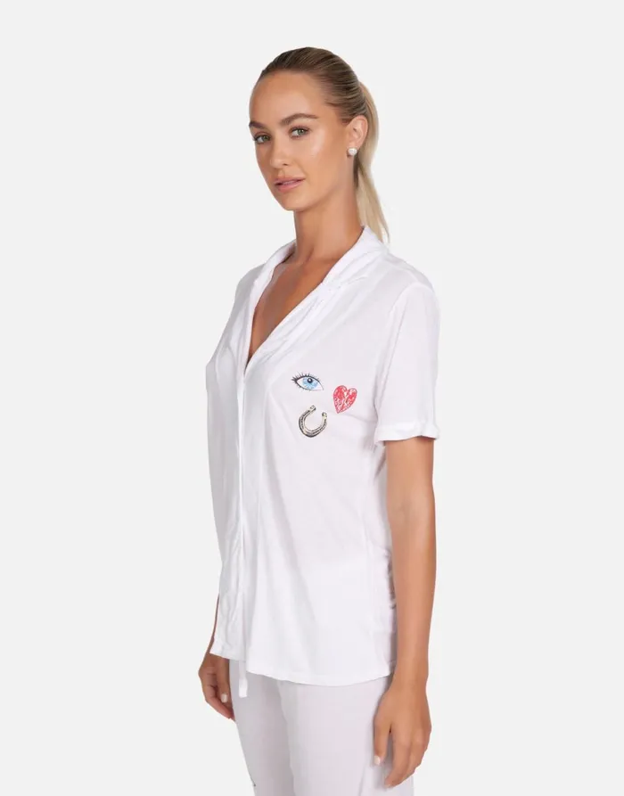 Waverly I Love U White Women039s Lauren Moshi Short Sleeve