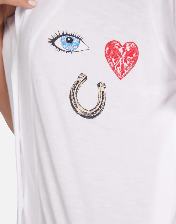 Waverly I Love U White Women039s Lauren Moshi Short Sleeve