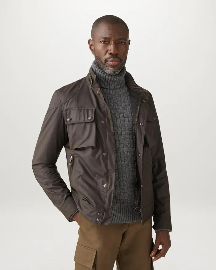 Waxed Jackets Men Belstaff Racemaster Jacket Burnt Oak