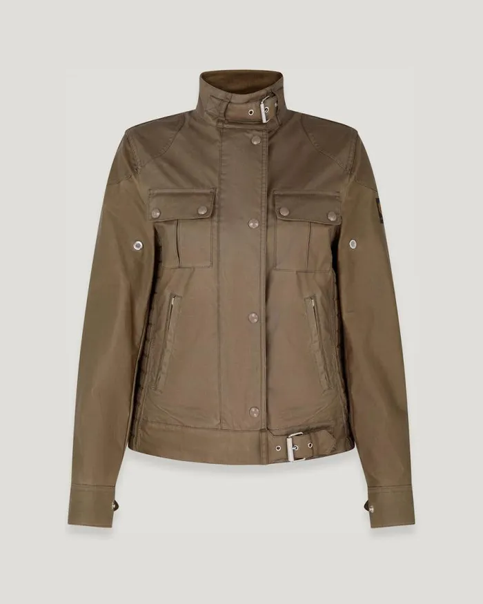 Waxed Jackets Women Belstaff Gangster Jacket Dark Pumice