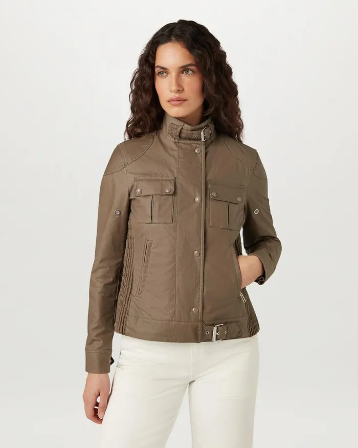 Waxed Jackets Women Belstaff Gangster Jacket Dark Pumice