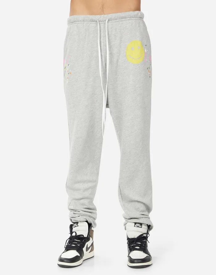 Whitmore Spray Happyface Heather Grey Graffiti Splatter Men039s Lauren Moshi Bottoms