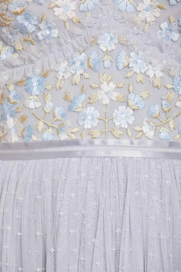 Wildflower Ditsy Bodice Ankle Gown Blue Women Needle and Thread Dresses