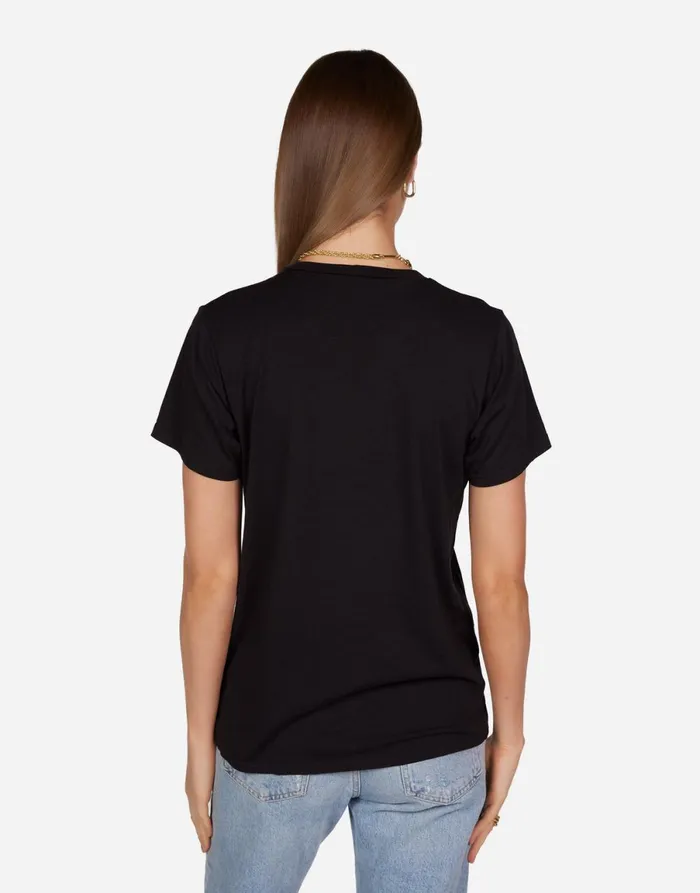 Wolf Vintage Stud Tongue Black Women039s Lauren Moshi Short Sleeve
