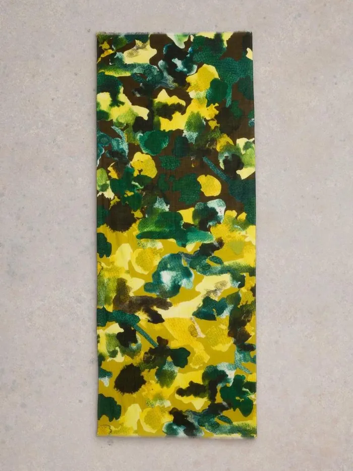 Women Abstract Floral Print Scarf Green Multi White Stuff Scarves