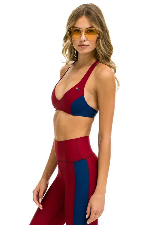 Women Activewear Aviator Nation COLOR BLOCK BRALETTE SPORTS BRA 8211 BLAZE Women Activewear Aviator Nation COLOR BLOCK BRALETTE SPORTS BRA 8211 BLAZE